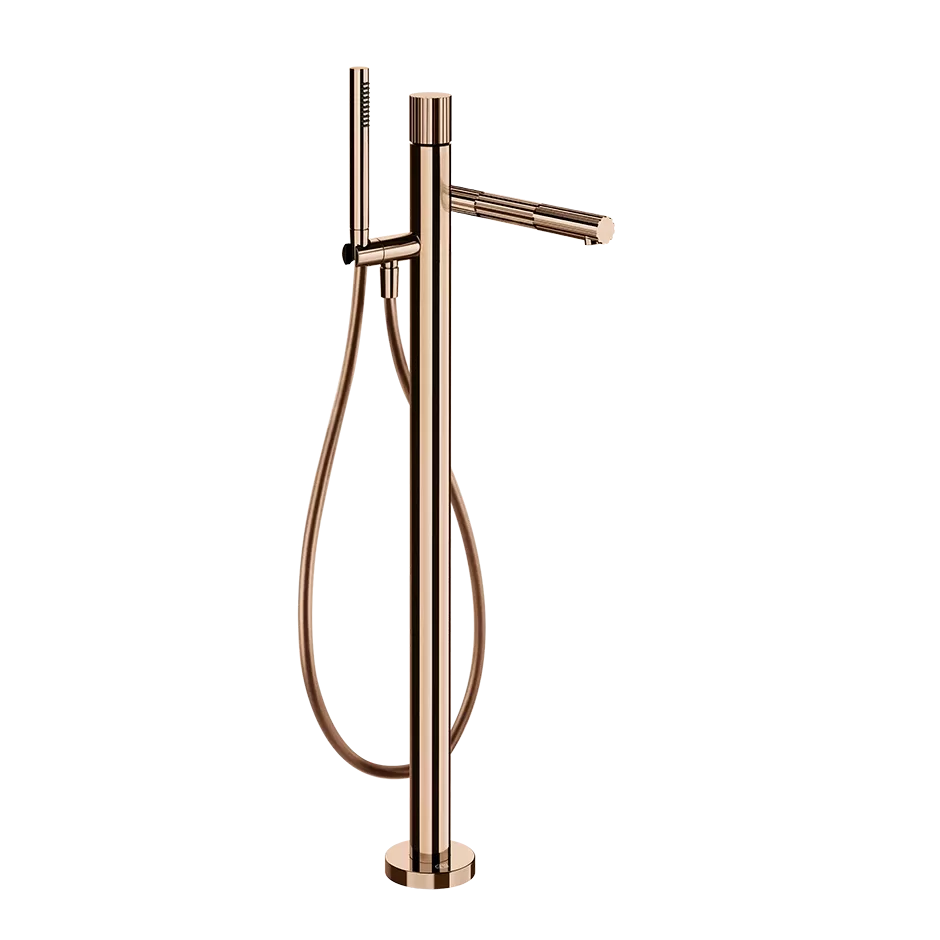 Смеситель для ванны напольный с душевым набором GESSI INCASTRI 030 Copper PVD