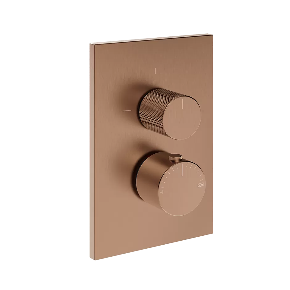 Внешняя часть термостатического смесителя на 2 выхода.