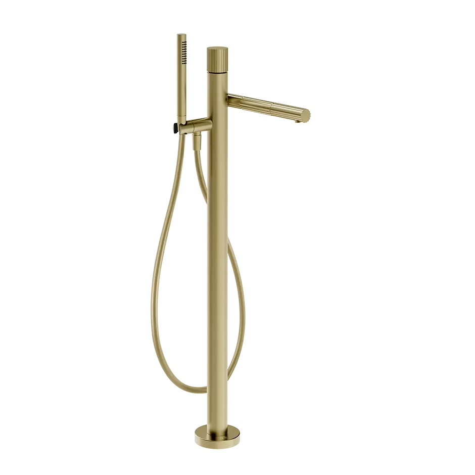 Смеситель для ванны напольный с душевым набором GESSI INCASTRI 727 Brass Brushed PVD