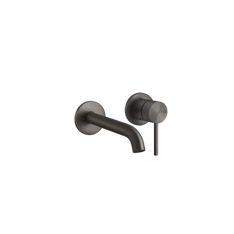 Смеситель для раковины настенный скрытого монтажа с длинным изливом FLESSA 707 Black Metal Brushed PVD GESSI