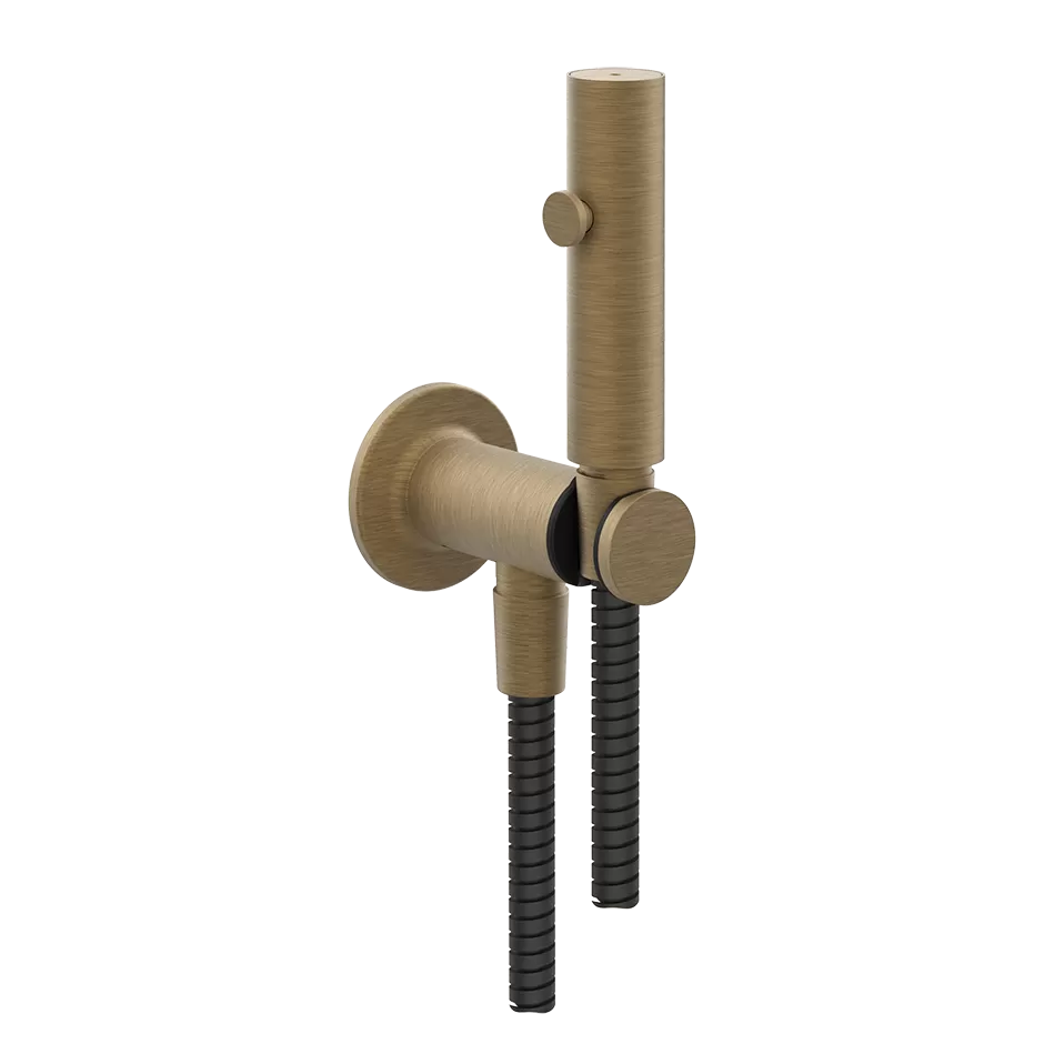 Гигиенический душ со шлангом держателем и скрытым подключением без смесителя INCISO 713 Antique Brass GESSI