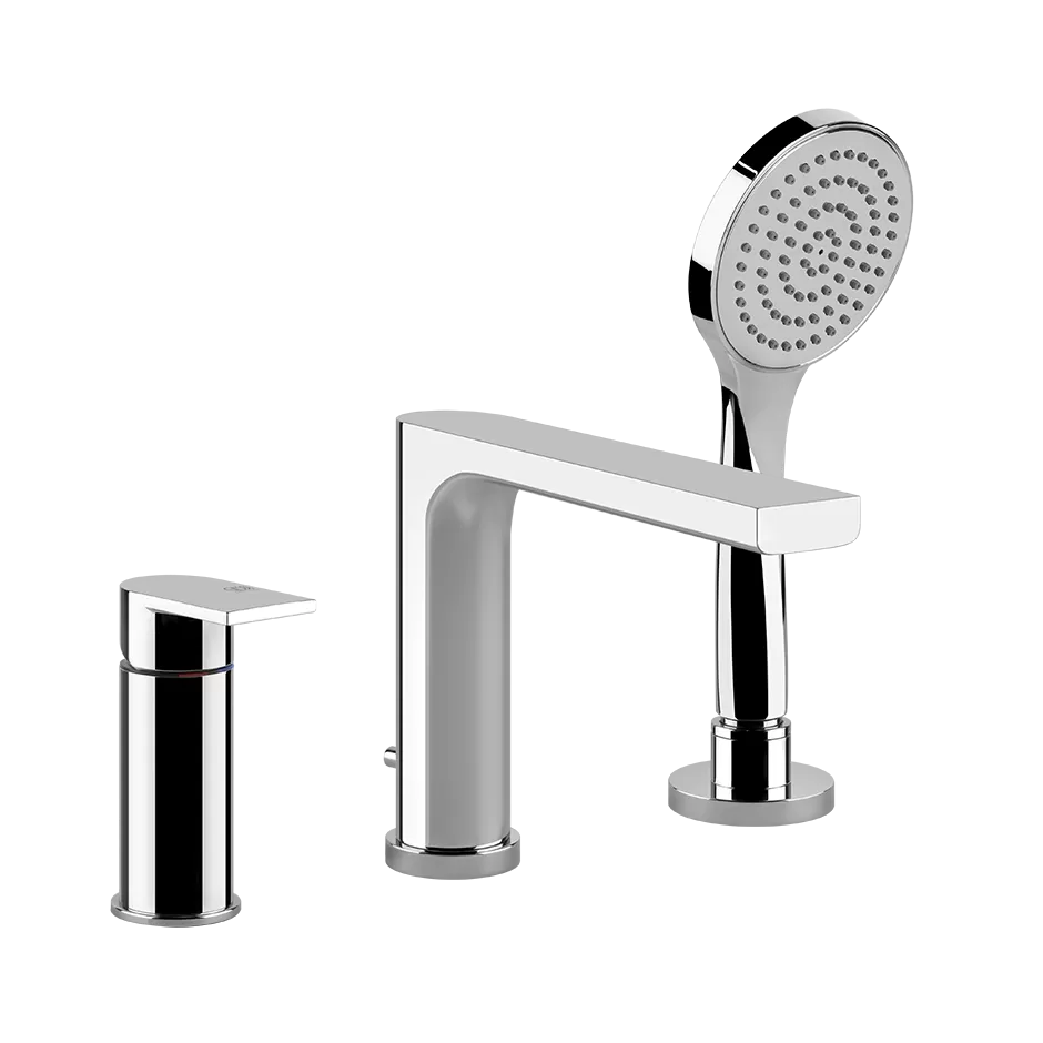 Смеситель на борт ванны 3 отверстия с изливом и душевым набором EMPORIO VIA MANZONI 031 Chrome GESSI