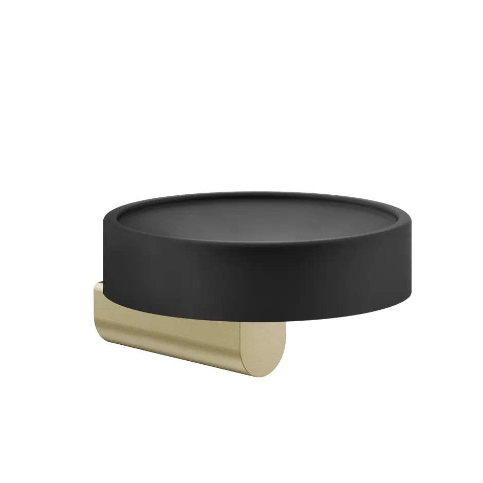 Мыльница настенная черное стекло RILIEVO 727 Brushed Brass PVD GESSI
