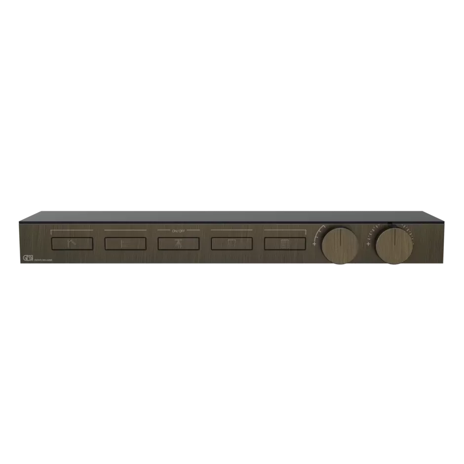 Смеситель для ванны/душа термостатический скрытого монтажа внешняя часть 5 потоков HI-FI SHELF 713 Antique Brass GESSI