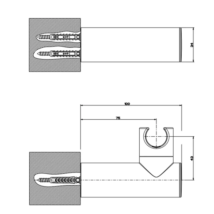 Держатель для лейки поворотный gessi emporio 031 chrome