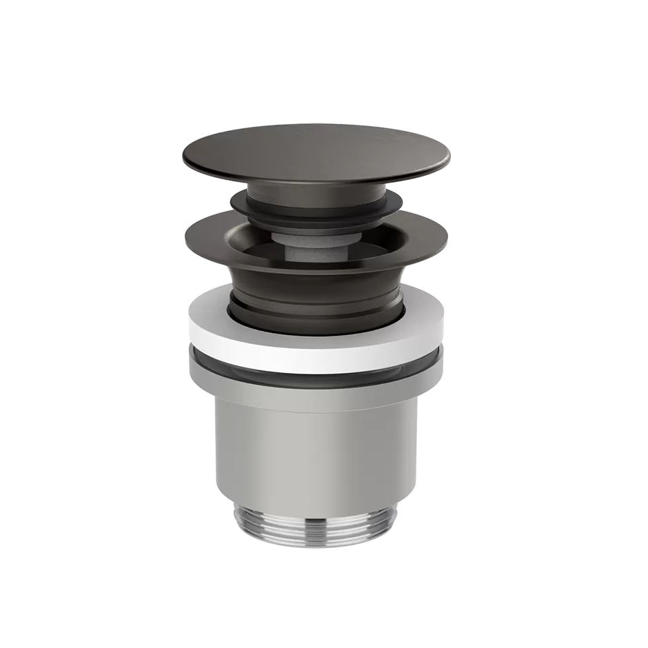 01431.707 Сливной патрубок для раковины 2-в-1 'Stop&Go': отвинчиваемый и заменяемый, всегда открытый механизм — все в одном корпусе.