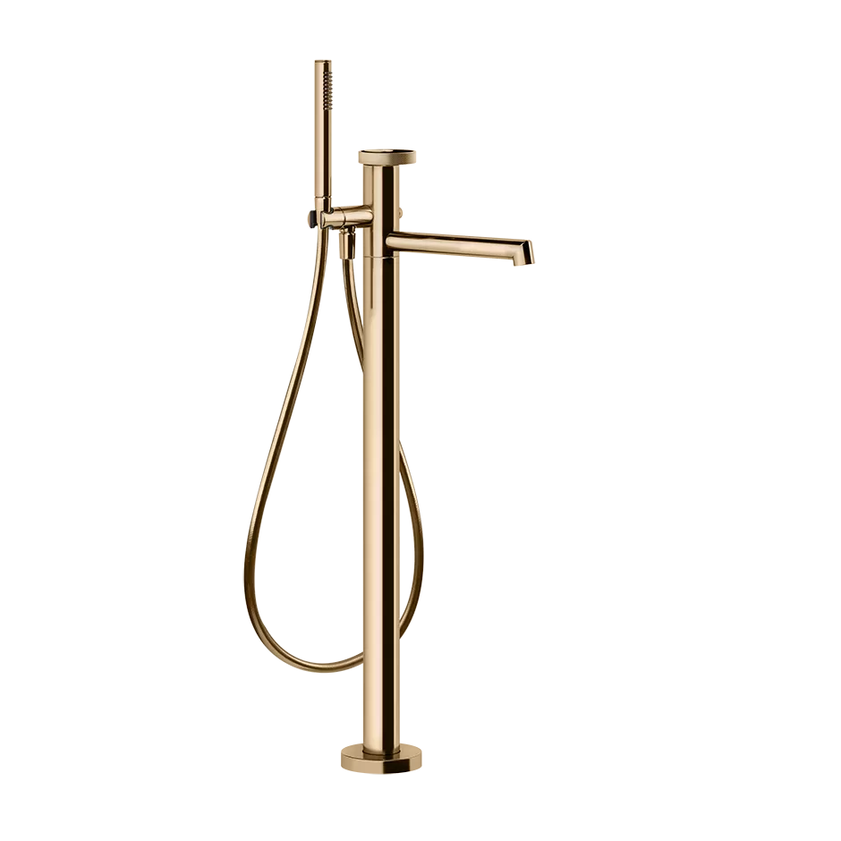 Смеситель для ванны напольный с душевым набором без скрытой части ANELLO 735 Warm Bronze PVD GESSI
