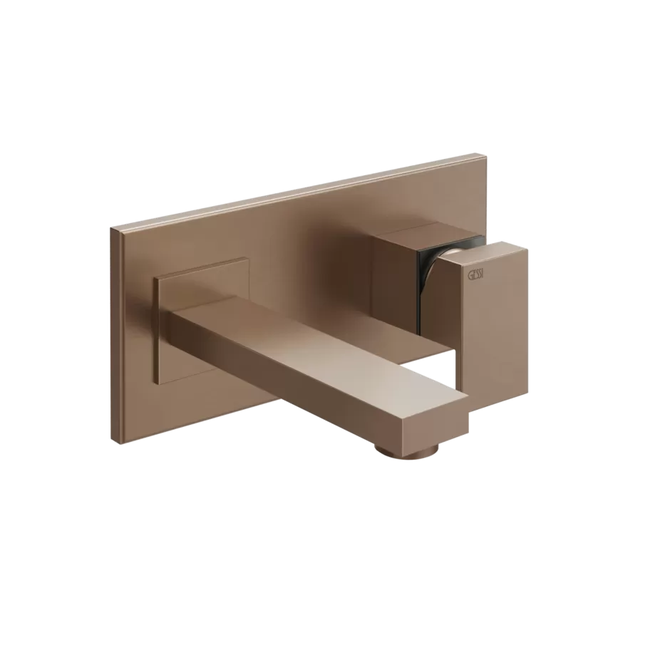 Смеситель для раковины настенный скрытого монтажа с изливом под заказ RETTANGOLO 708 Copper Brushed PVD GESSI