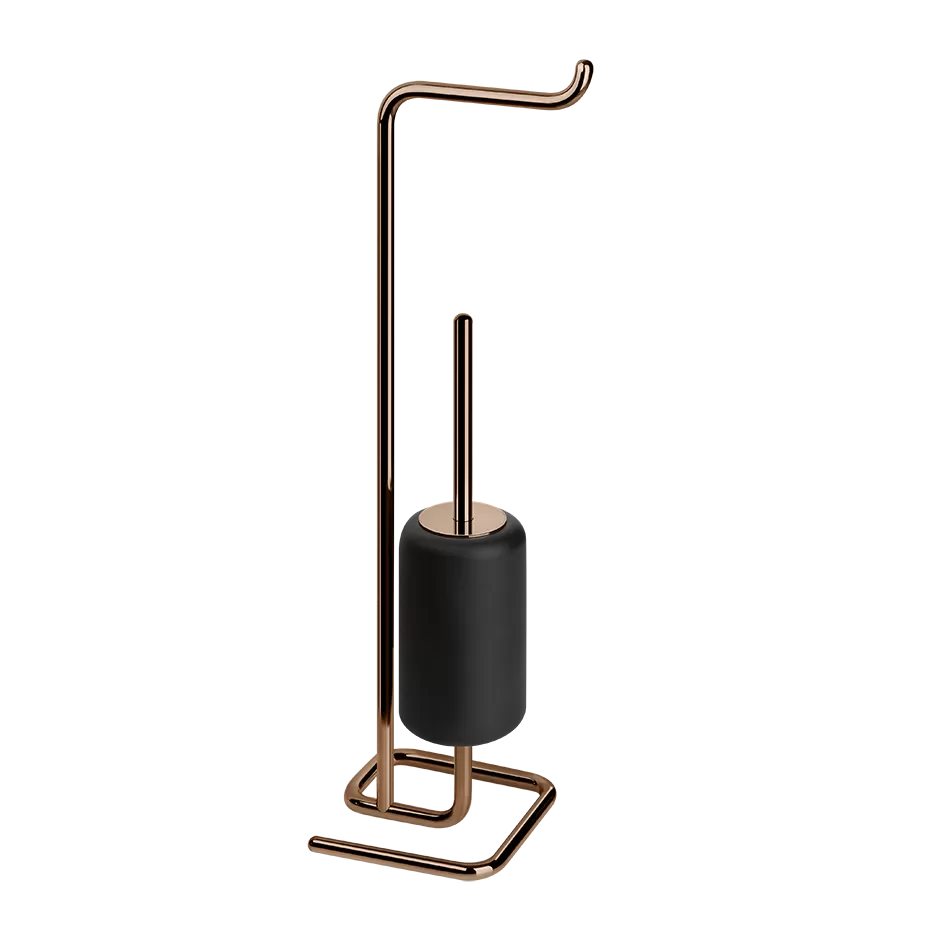 38068.030 Черный напольный набор GRES с держателем для рулона бумаги и держателем для кистей.