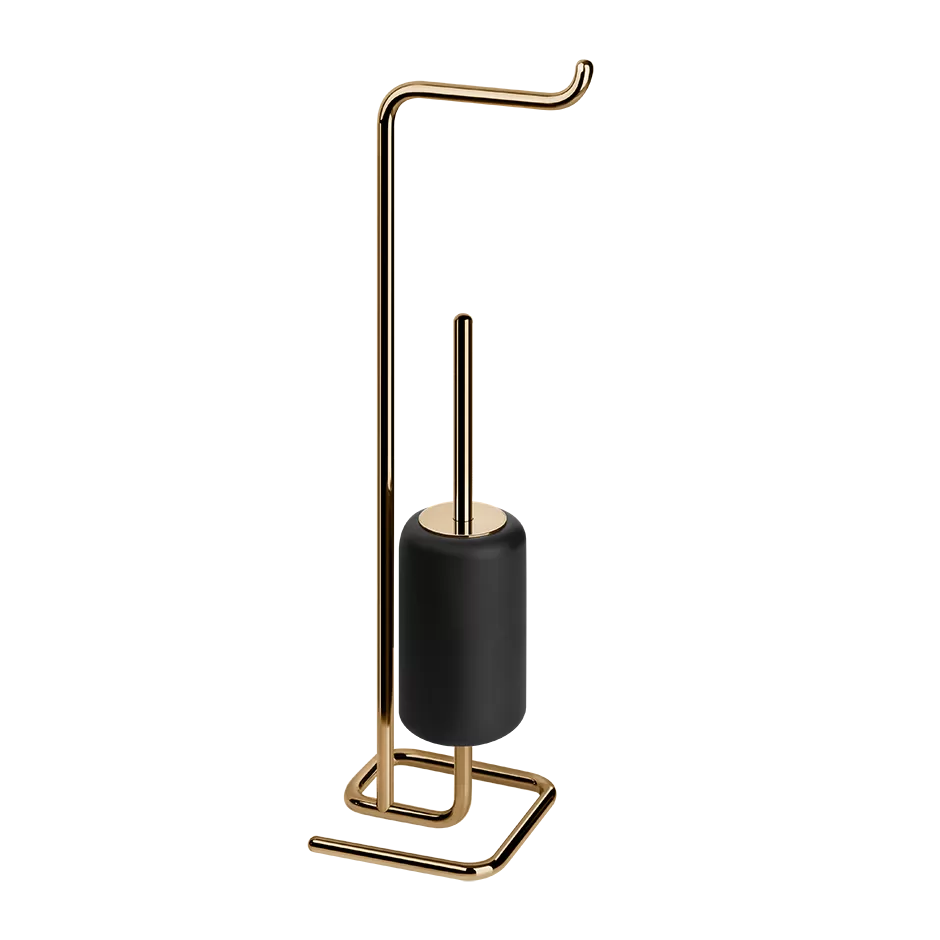 38068.735 Черный напольный набор GRES с держателем для рулона бумаги и держателем для кистей.