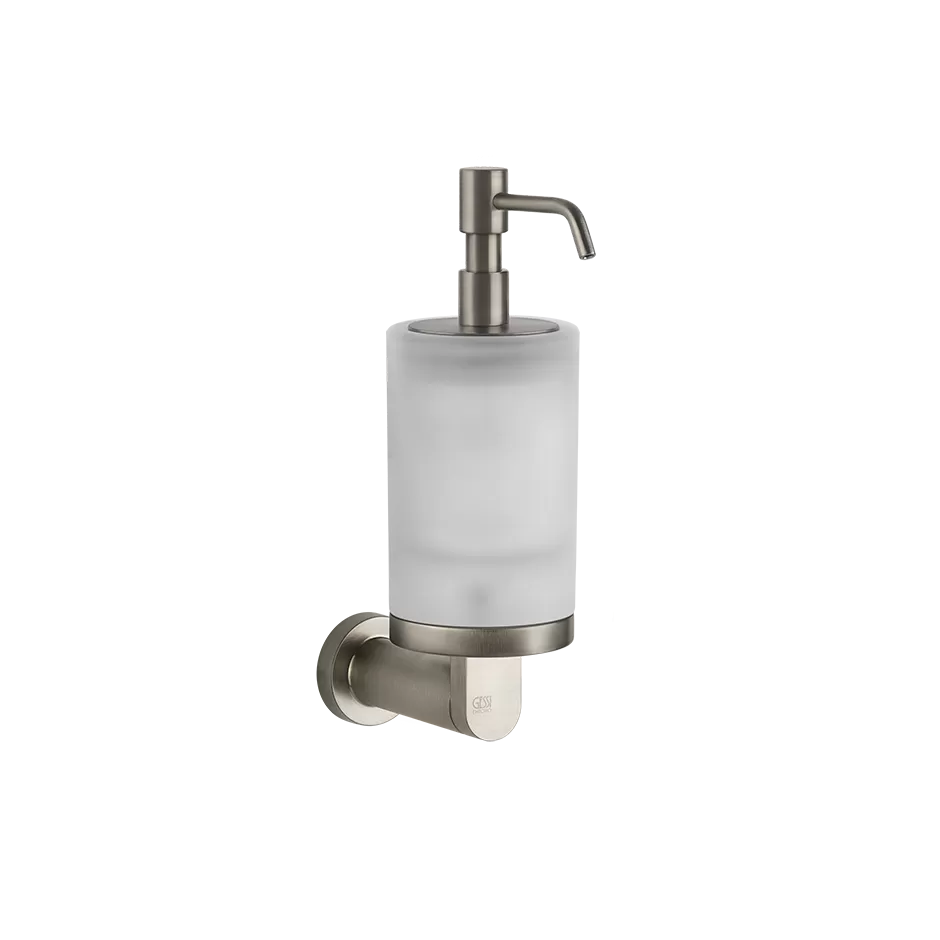Дозатор для жидкого мыла настенный белое стекло EMPORIO 149 Finox Brushed Nickel GESSI