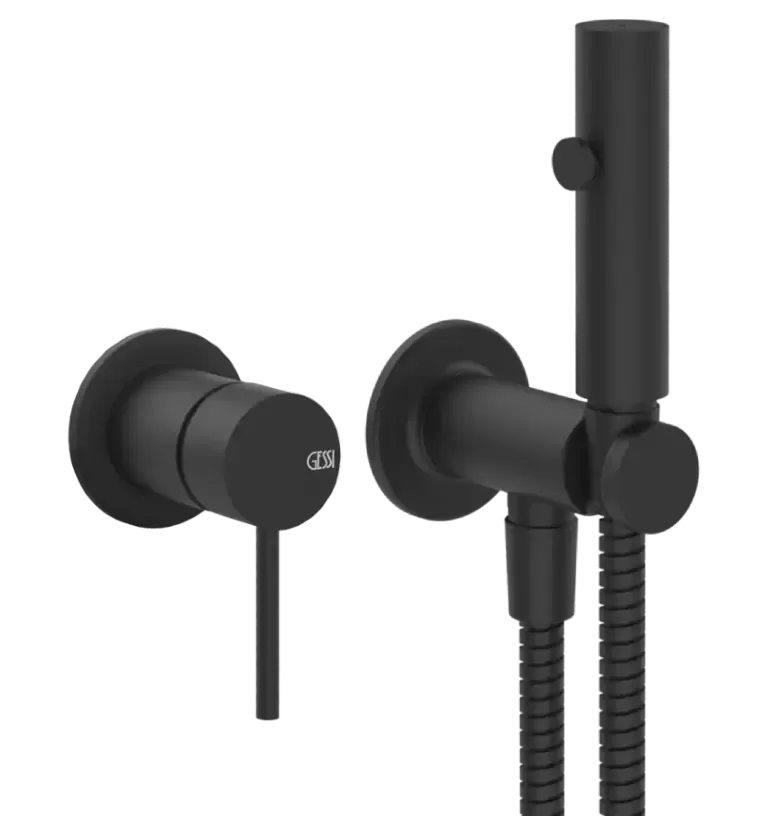 Гигиенический душ комплект со смесителем и скрытой частью FLESSA 299 Black XL gessi