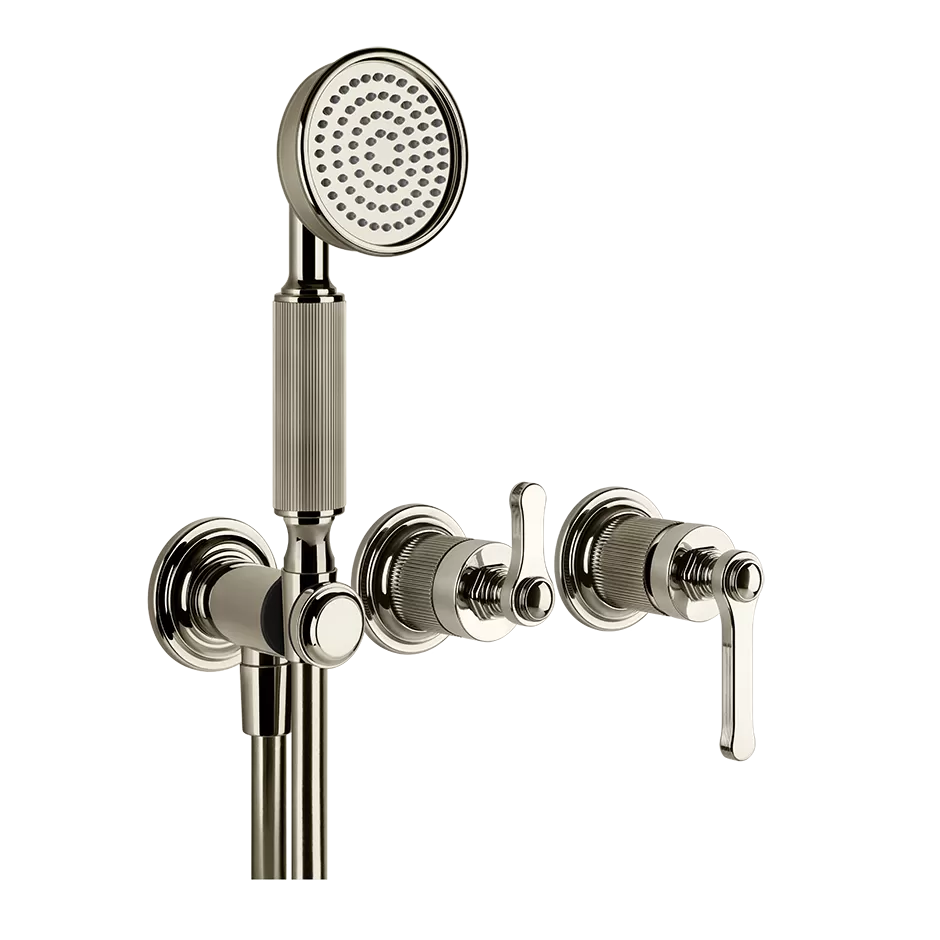 Смеситель для ванны/душа скрытого монтажа с душевым набором внешняя часть 2 потока VENTI20 720 Nickel PVD GESSI