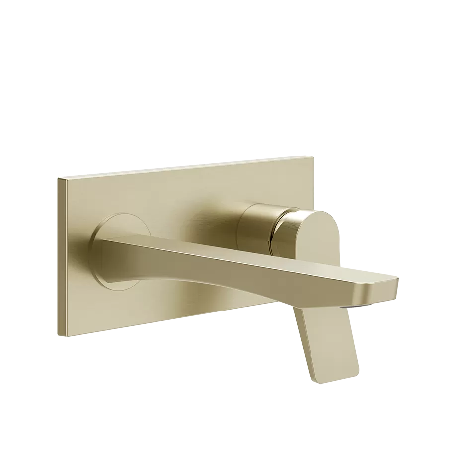 Смеситель для раковины настенный скрытого монтажа с средним изливом RILIEVO 727 Brushed Brass PVD GESSI