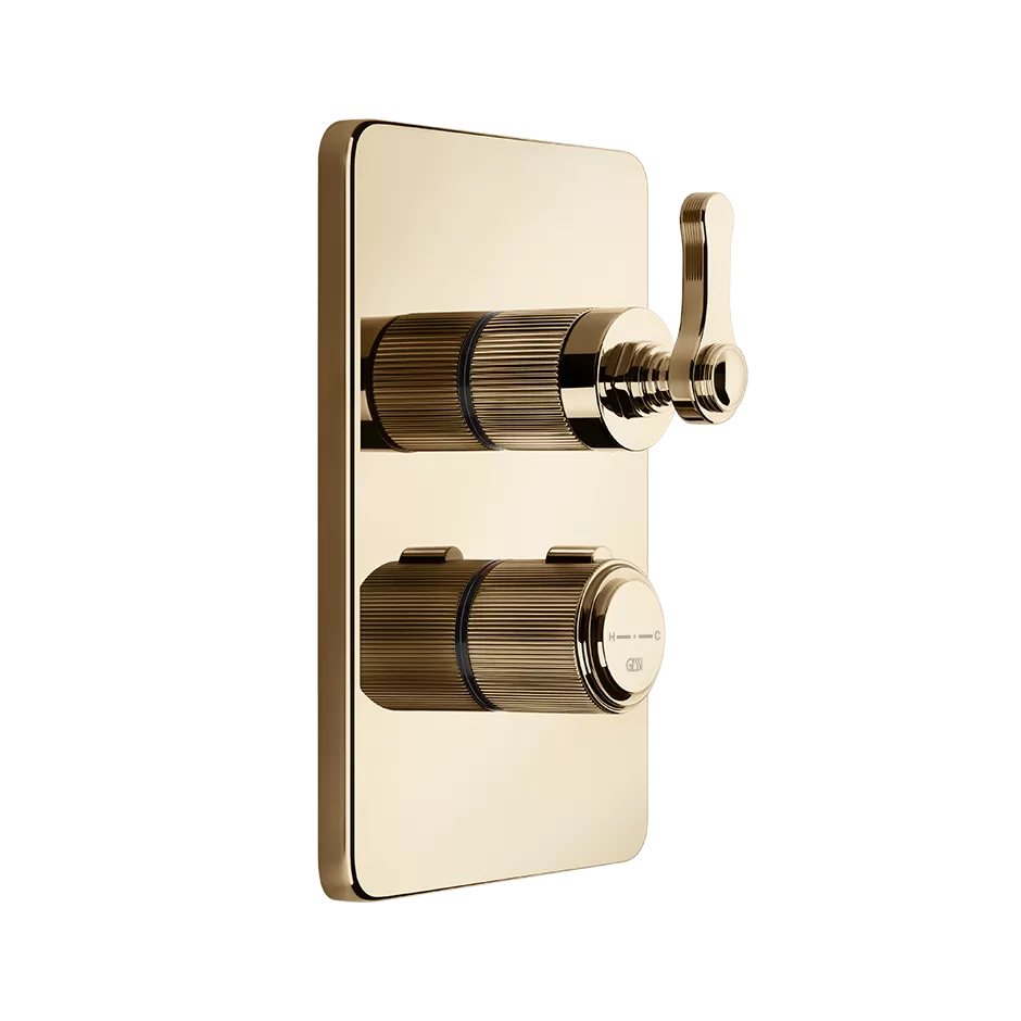 Смеситель для душа термостатический скрытого монтажа внешняя часть 1 поток VENTI20 735 Warm Bronze PVD GESSI