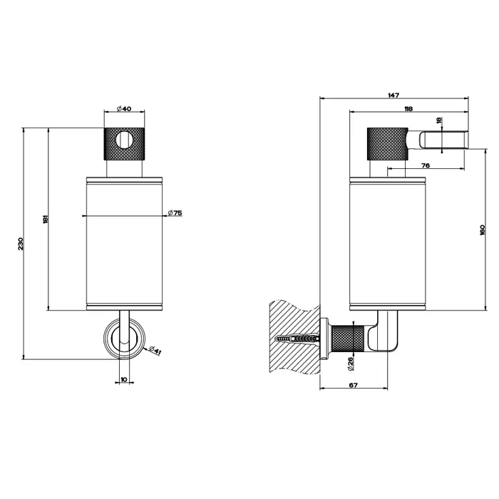 Дозатор для жидкого мыла настенный белое стекло INCISO 149 Finox Brushed Nickel GESSI
