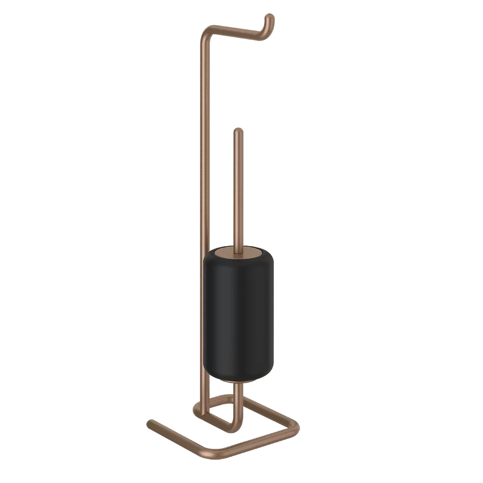 38068.708 Черный напольный набор GRES с держателем для рулона бумаги и держателем для кистей.