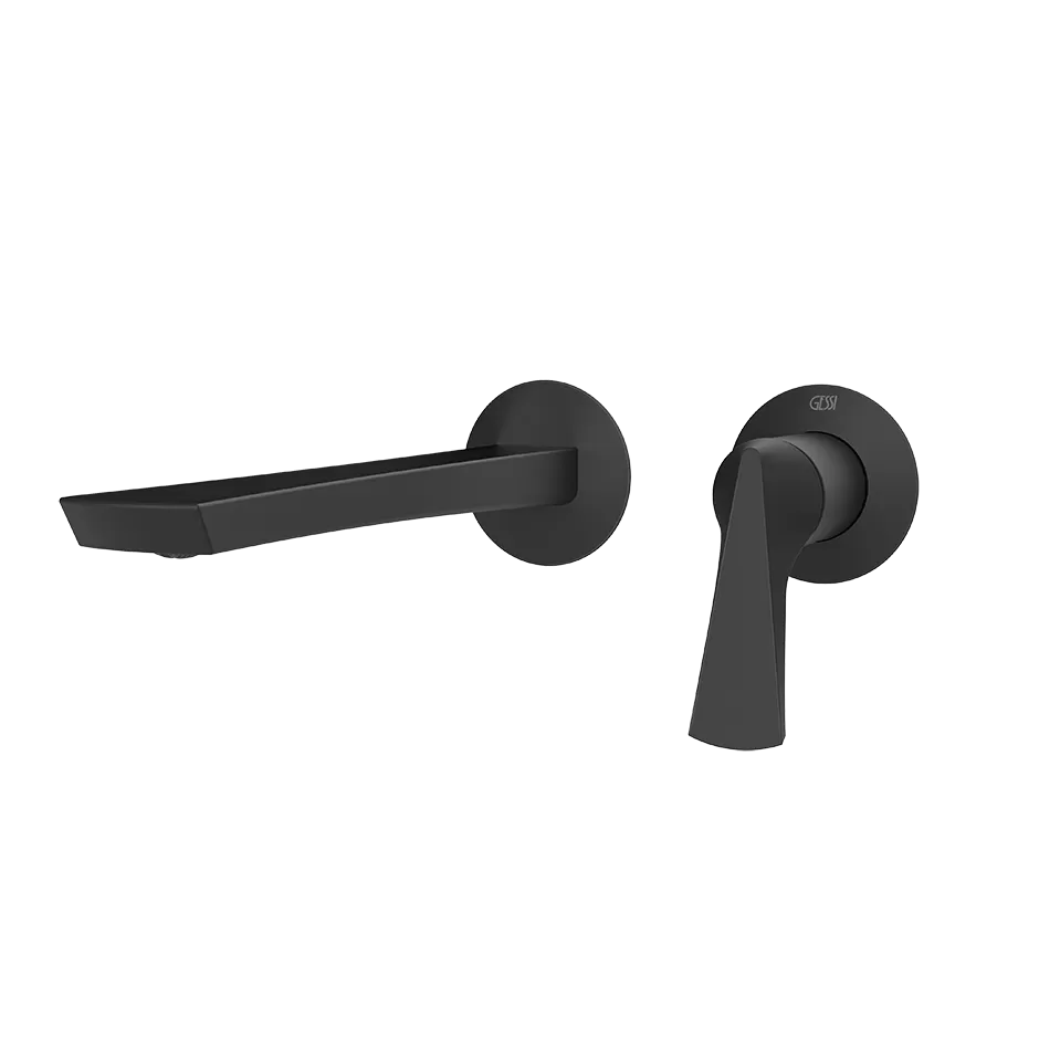 Внешняя часть настенного смесителя для раковины.