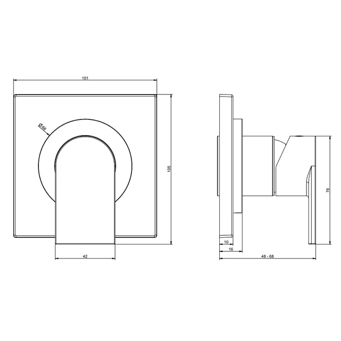 Смеситель для душа скрытого монтажа внешняя часть 1 поток EMPORIO VIA MANZONI 031 Chrome gessi