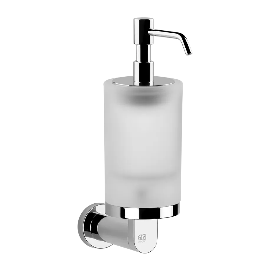 Дозатор для жидкого мыла настенный белое стекло EMPORIO 031 Chrome GESSI