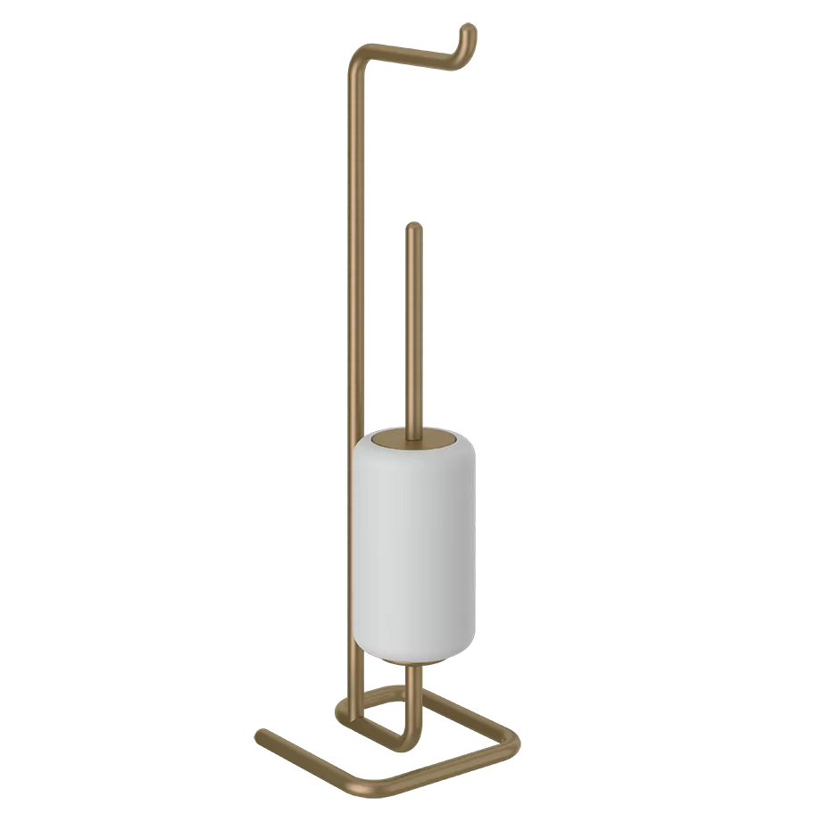 38067.791 Белый напольный набор GRES с держателем для рулона бумаги и держателем для кистей.