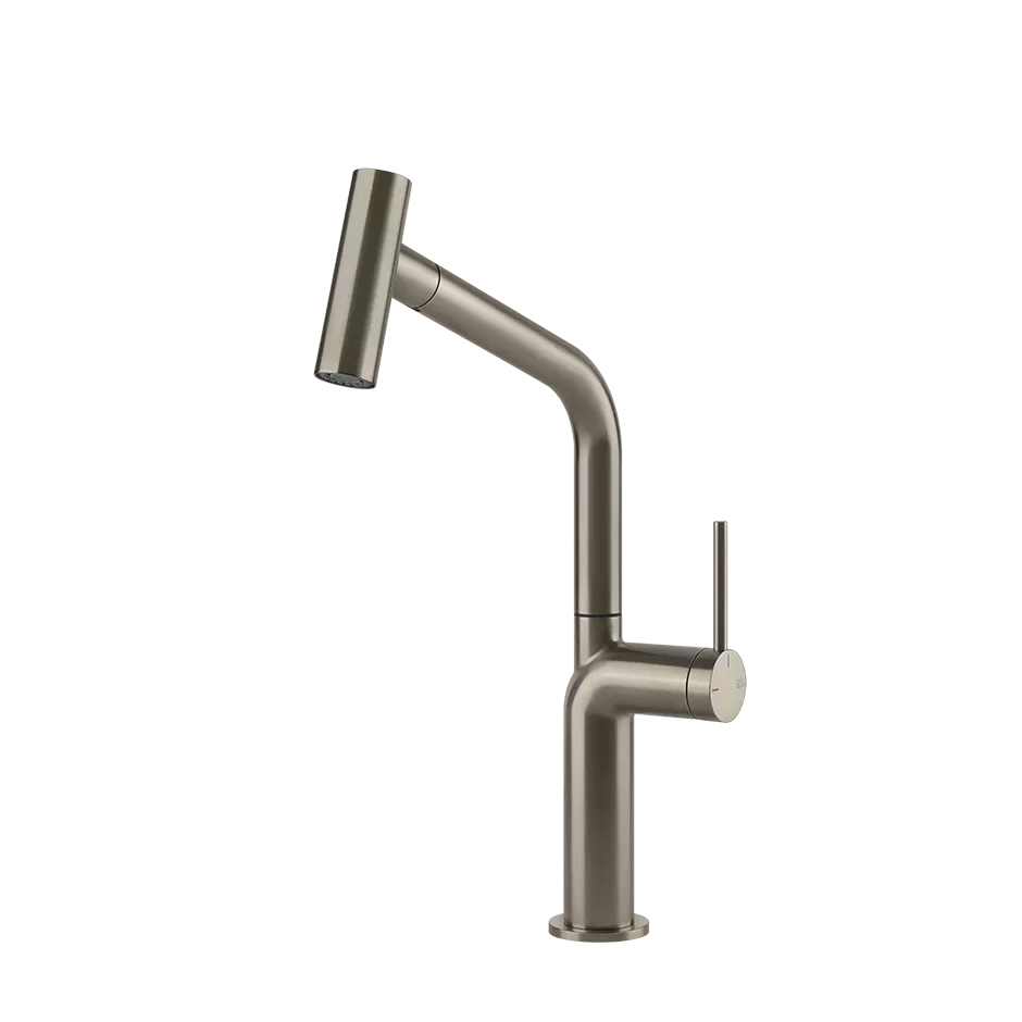 Смеситель для кухни вытяжной излив STELO 149 Finox Brushed Nickel GESSI