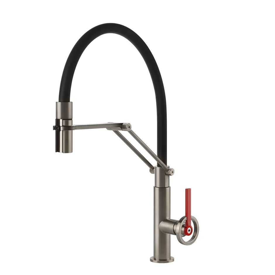 Смеситель для кухни гибкий излив OFFICINE GESSI 149 Finox Brushed Nickel GESSI