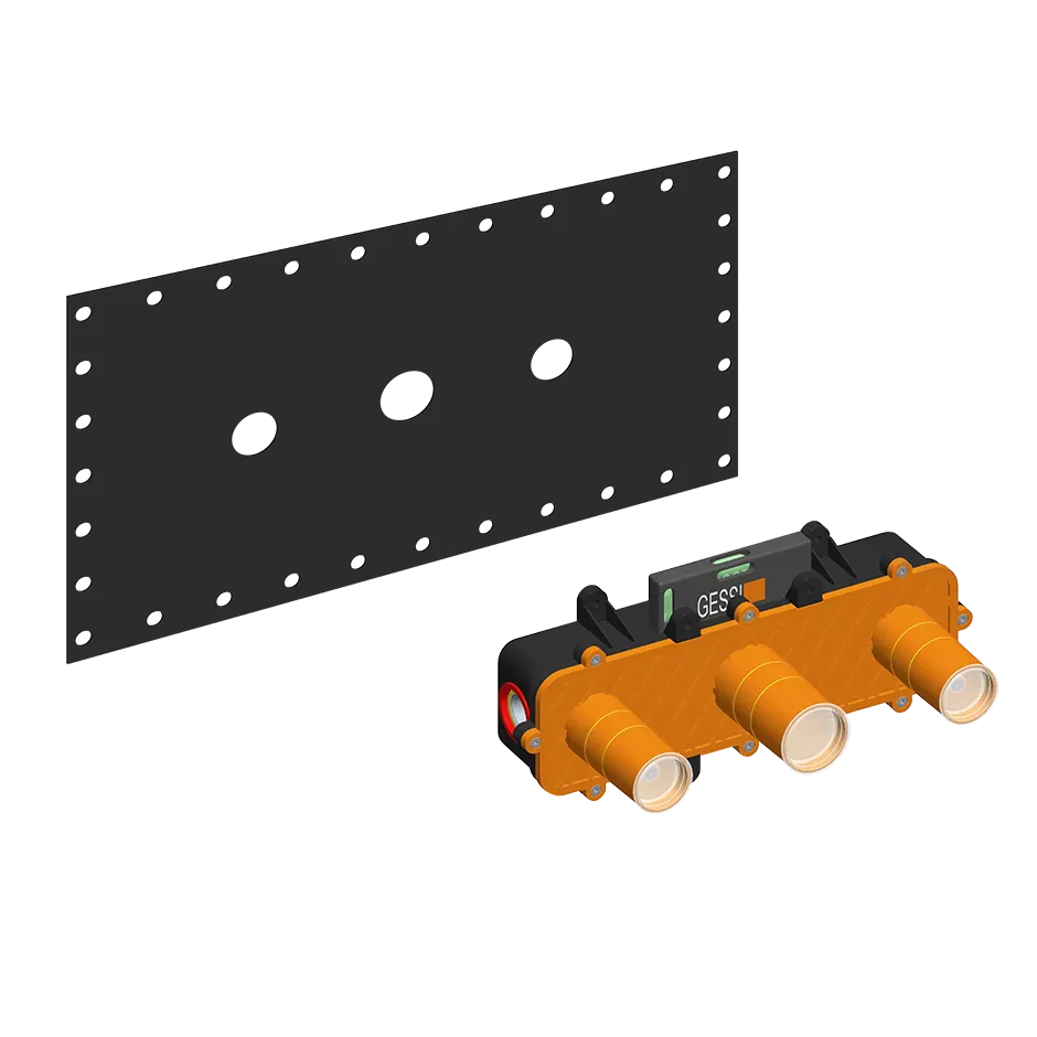 Встраиваемая часть для настенного смесителя на 3 отверстия