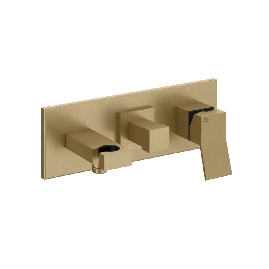 Смеситель для ванны/душа скрытого монтажа с душевым набором внешняя часть 2 потока RETTANGOLO K 726 Warm Bronze Br. PVD GESSI