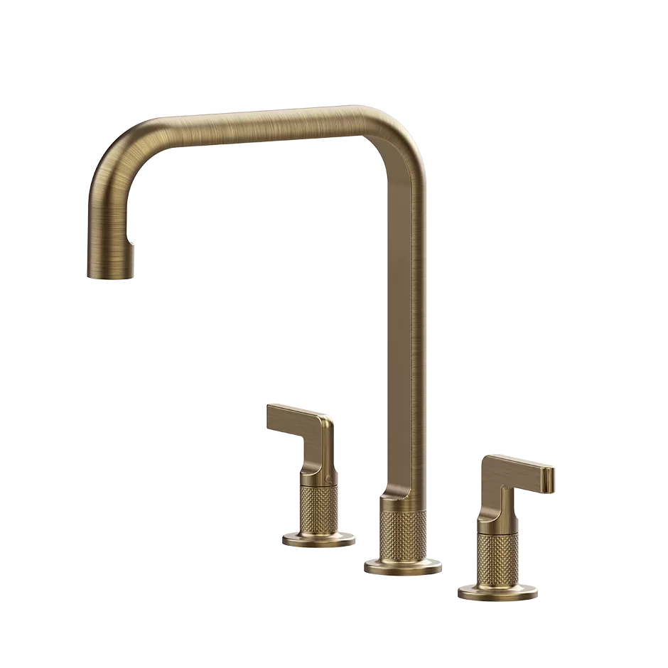 Смеситель для кухни на 3 отверстия стандартный излив INCISO 713 Antique Brass GESSI