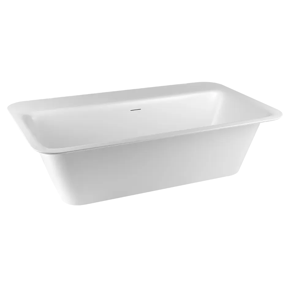 Отдельностоящая или встраиваемая ванна Cristalplant с боковым выступом. Возможна установка смесителя на борт ванны. Слив в комплекте