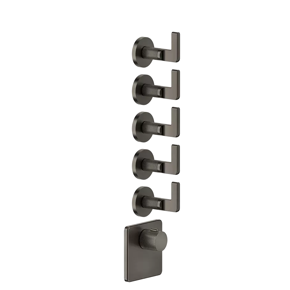 Смеситель для ванны/душа термостатический скрытого монтажа внешняя часть 5 потоков INCISO 845 Dark Bronze GESSI