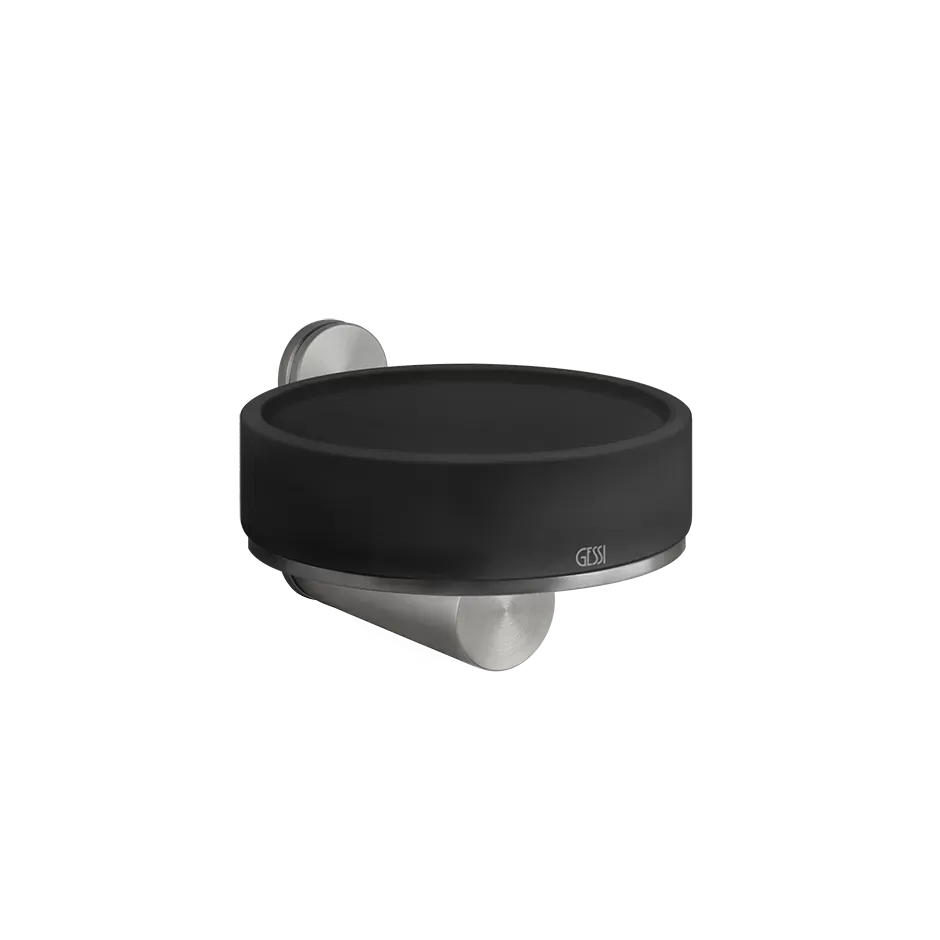 Мыльница настенная черное стекло GESSI316 239 Steel Brushed GESSI