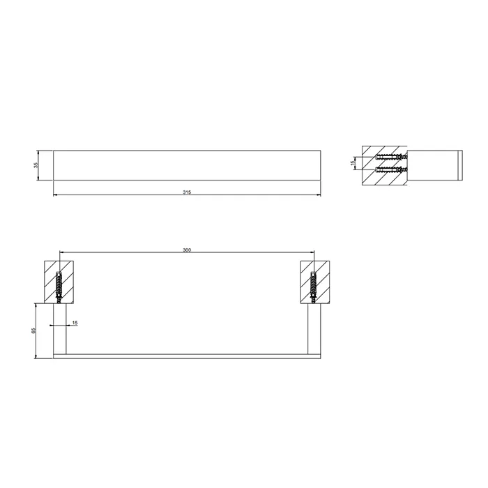 Настенный полотенцедержатель, 30 см