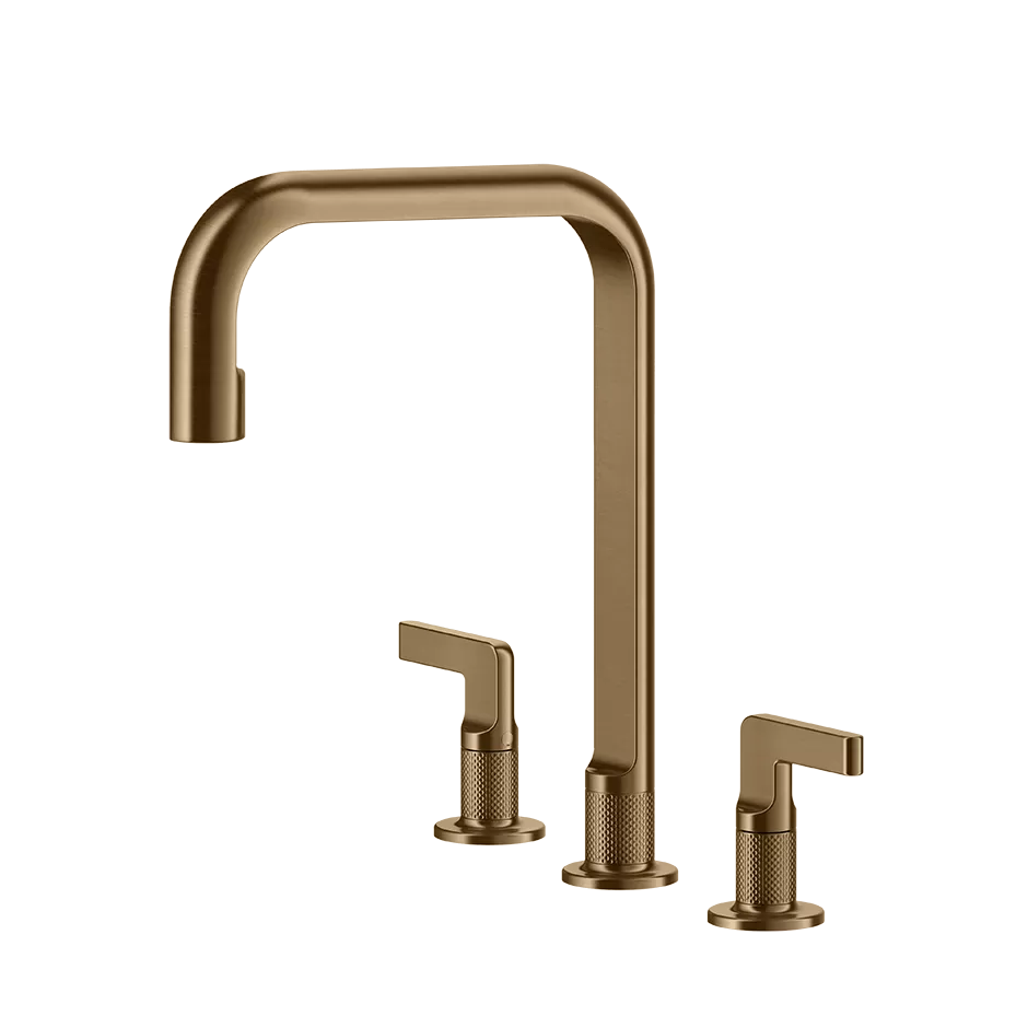 Смеситель для кухни на 3 отверстия стандартный излив INCISO 726 Warm Bronze Br. PVD GESSI