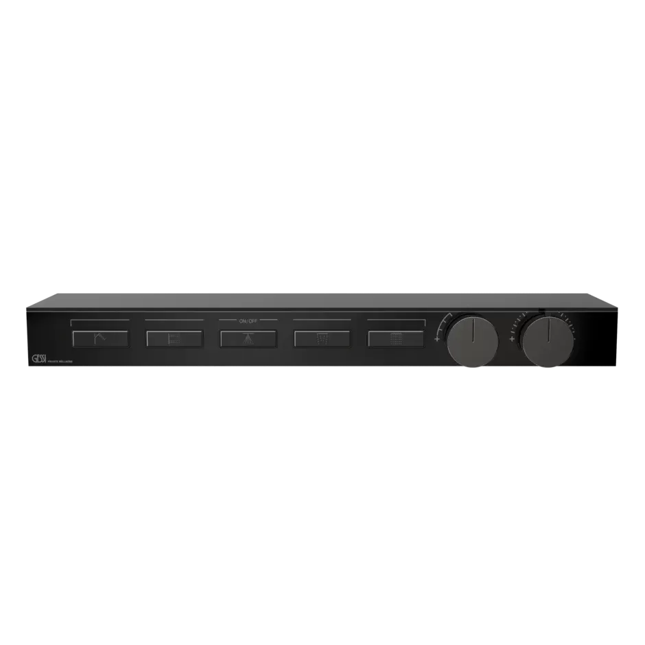 Смеситель для ванны/душа термостатический скрытого монтажа внешняя часть 5 потоков HI-FI SHELF 706 Black Metal PVD GESSI