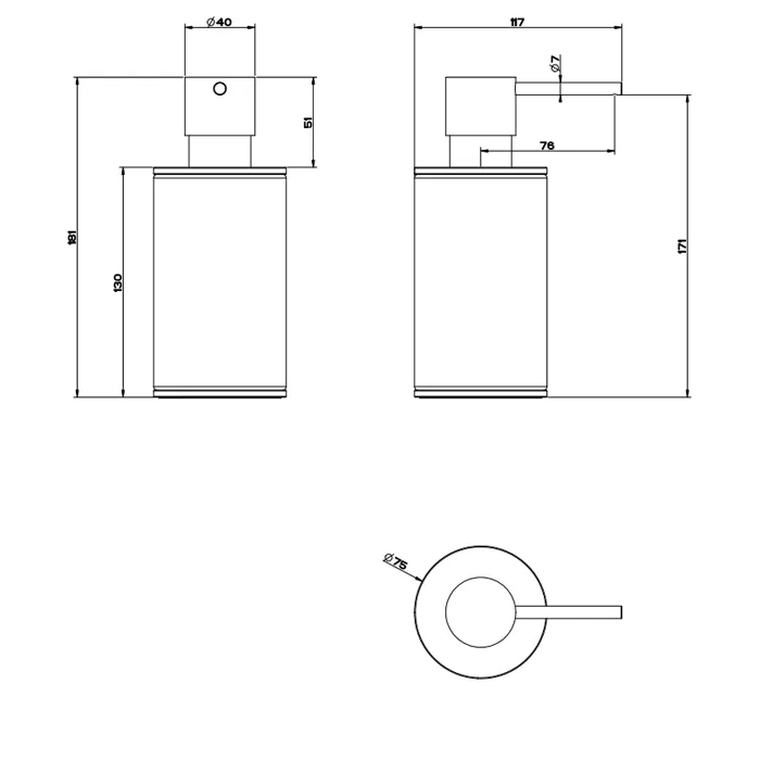 Дозатор для жидкого мыла настольный черное стекло GESSI316 299 Black XL GESSI