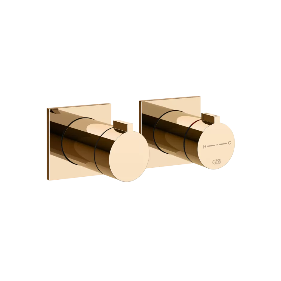 Смеситель для ванны/душа термостатический скрытого монтажа внешняя часть 3 потока INVERSO 735 Warm Bronze PVD GESSI