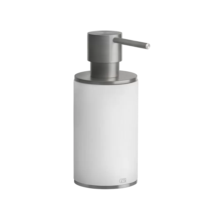 Дозатор для жидкого мыла настольный белое стекло GESSI316 239 Steel Brushed GESSI