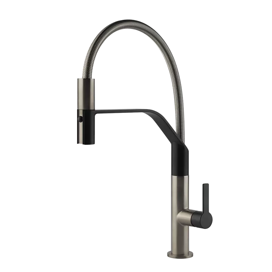 Смеситель для кухни гибкий излив MESH 149 Finox Brushed Nickel GESSI