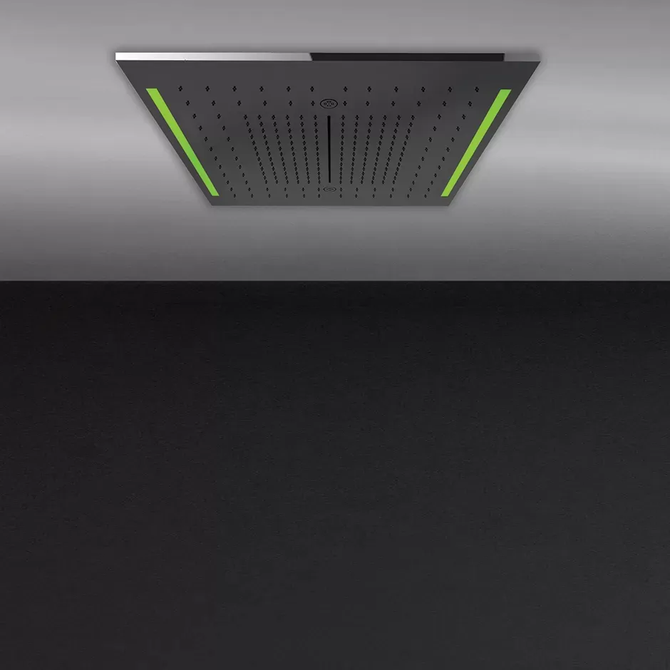 Встраиваемая в потолок душевая система 500x500. ТРОПИЧЕСКИЙ ЛИВЕНЬ.ВОДОПАД.РАСПЫЛЕНИЕ. ХРОМОТЕРАПИЯ. В комплекте пульт управления с держателем. Приобретаются дополнительно блок питания 12В арт. RIR5402 и накладная панель