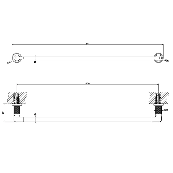 Настенный полотенцедержатель, 60 см