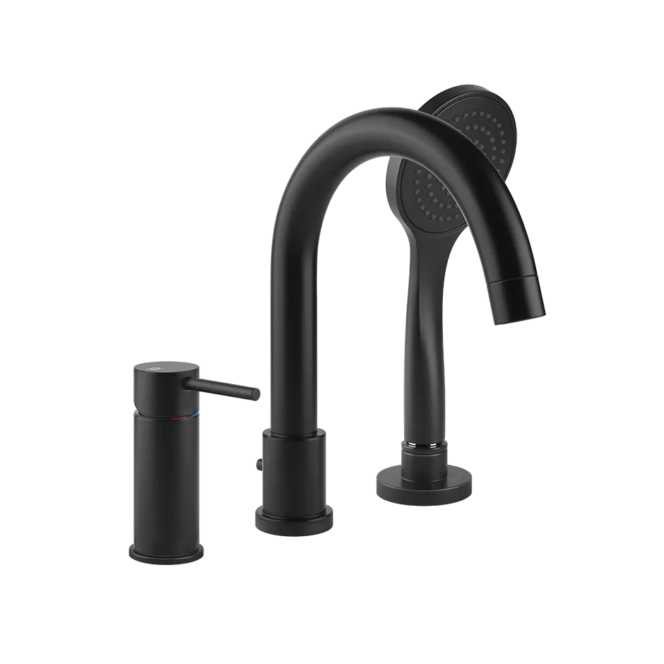 Смеситель на борт ванны 3 отверстия с изливом и душевым набором EMPORIO VIA TORTONA 299 Black XL GESSI