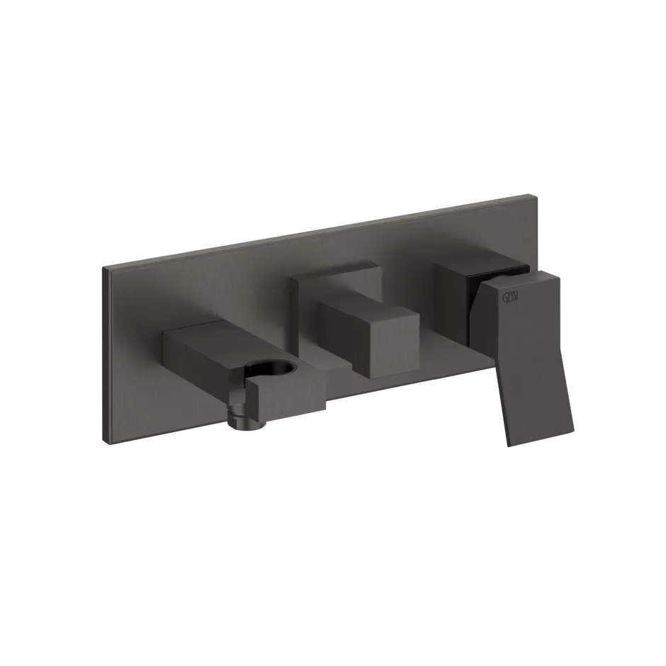 Смеситель для ванны/душа скрытого монтажа с душевым набором внешняя часть 2 потока RETTANGOLO K 707 Black Metal Brushed PVD GESSI