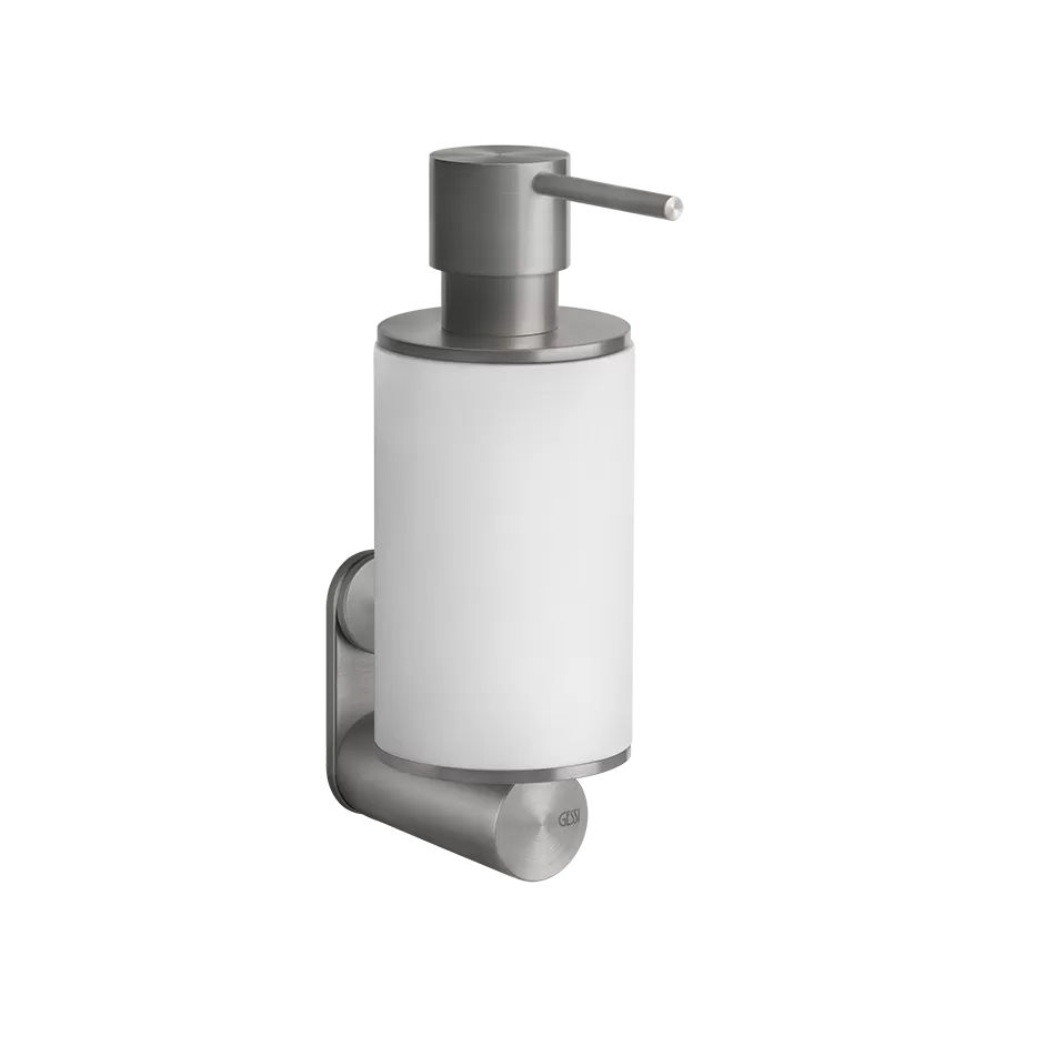 Дозатор для жидкого мыла настенный белое стекло GESSI316 239 Steel Brushed GESSI