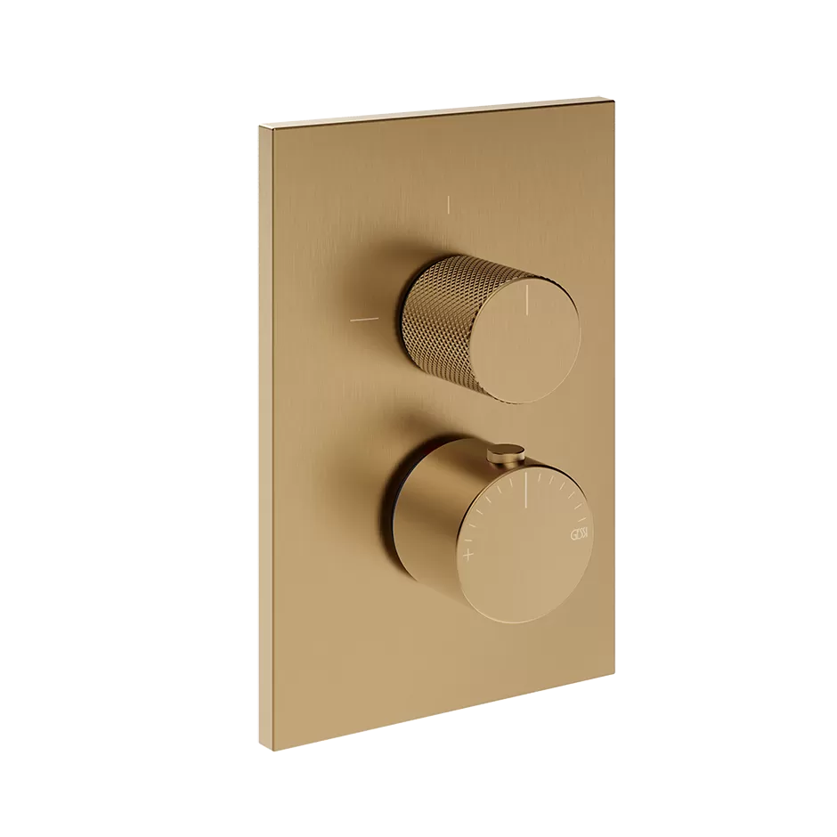 Внешняя часть термостатического смесителя на 2 выхода.