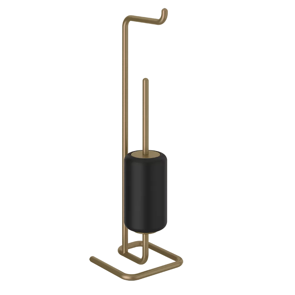 38068.791 Черный напольный набор GRES с держателем для рулона бумаги и держателем для кистей.