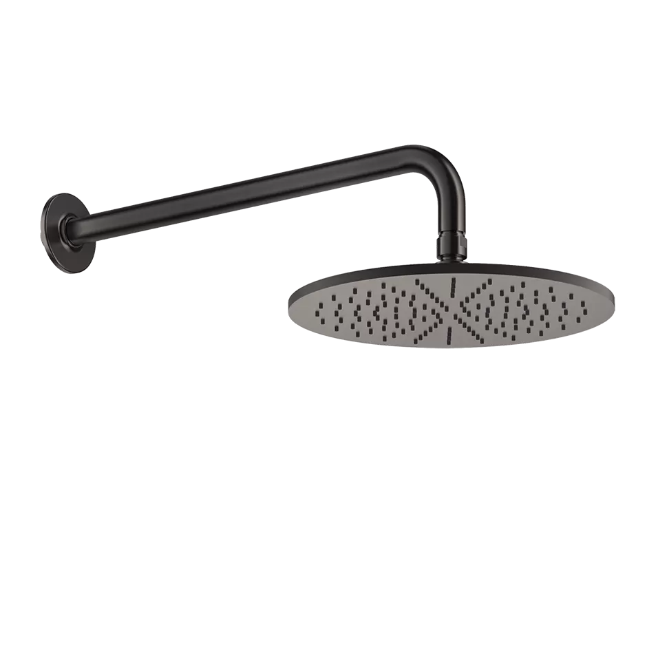 Верхний душ Ø301 настенный монтаж тропический ливень INCISO 707 Black Metal Brushed PVD GESSI