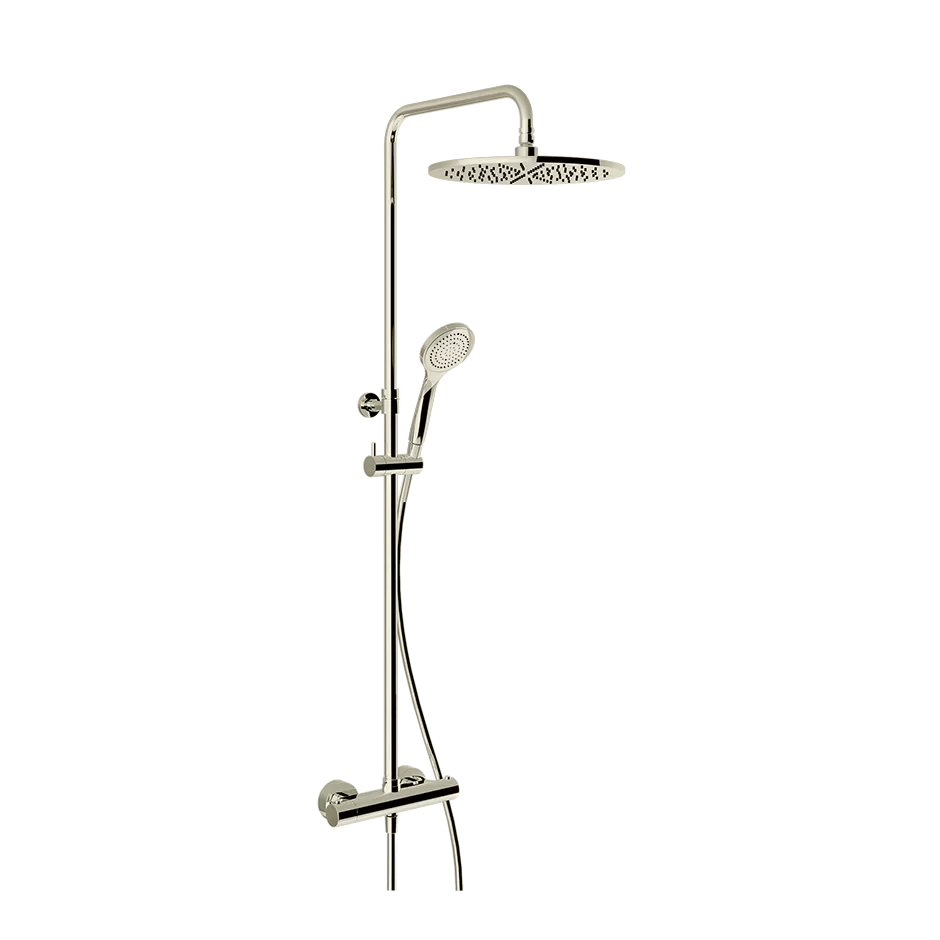 Душевая колонна: настенный смеситель-термостат, душевая головка, переключатель, штанга, шланг, душ