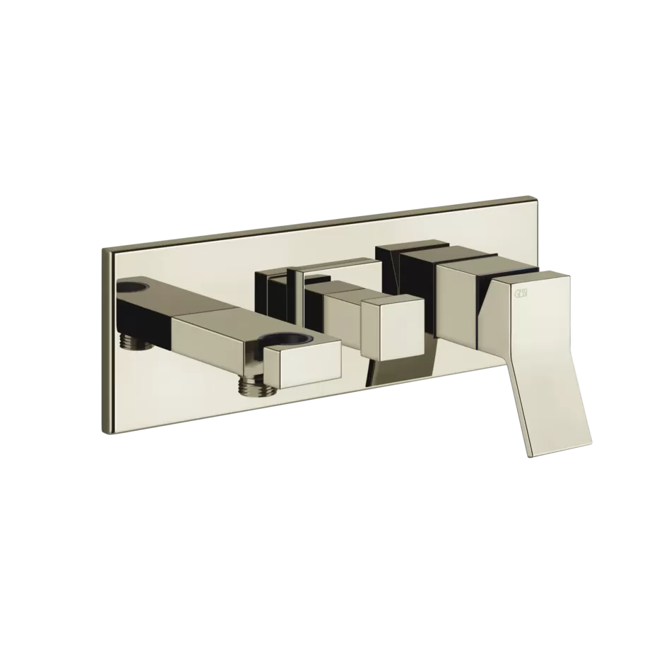 Смеситель для ванны/душа скрытого монтажа с душевым набором внешняя часть 2 потока RETTANGOLO K 720 Nickel PVD GESSI